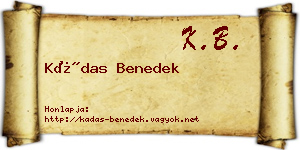 Kádas Benedek névjegykártya