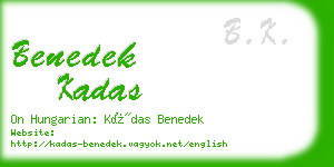 benedek kadas business card